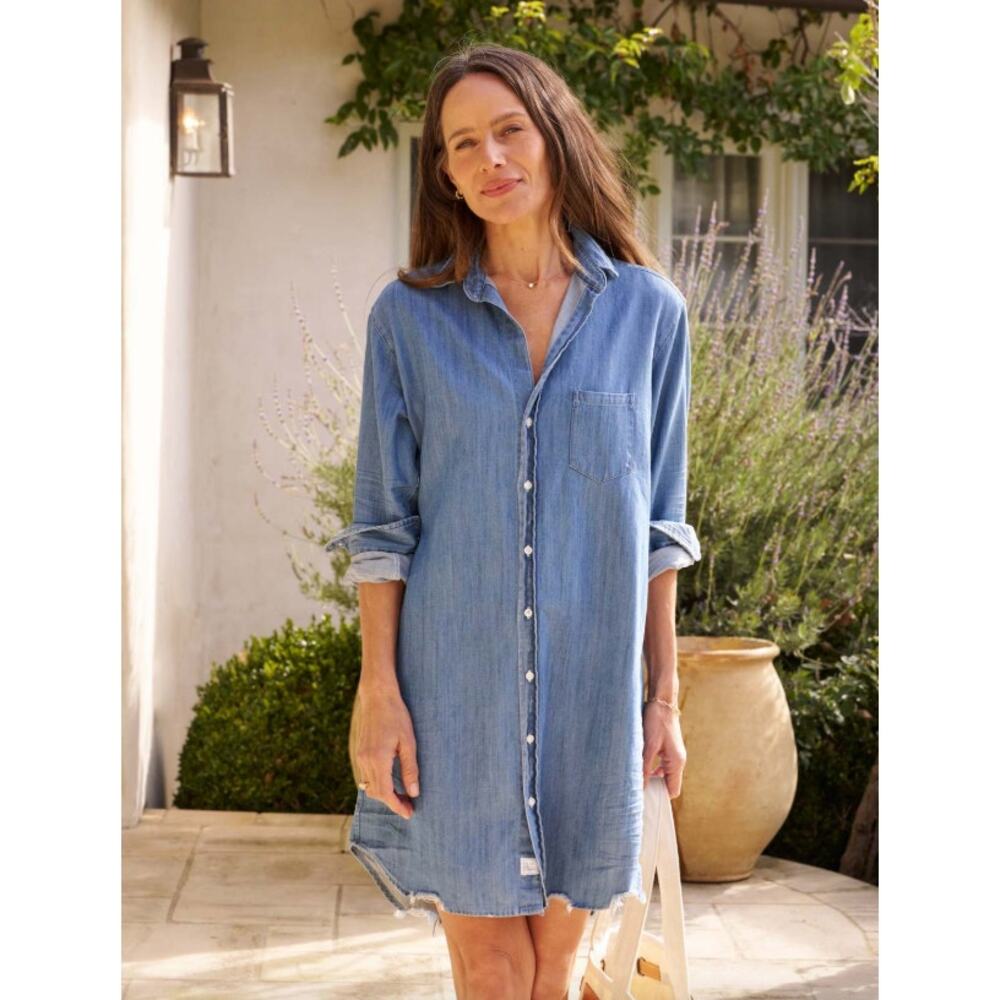 Frank & Eileen Mary Shirt Dress in Vintage Stonewashed Indigo Denim Large